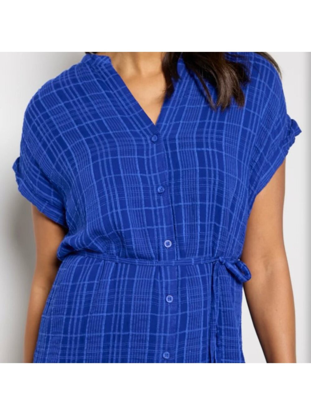 Cloth & Stone NWOT Belted Shirred Mini Dress In Tropical Twilight in XS - Picture 3 of 4